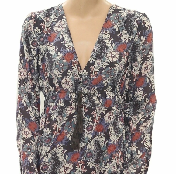 NWOT Free People Women's Size XS Stealing Fire MiniDress Floral Tassel Boho - Picture 4 of 8